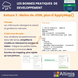 Bonnes pratiques Qlik, que faire quand vos rechargements Qlik sont trop lent : Ne pas utiliser les joins mais plutôt les applymap
