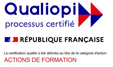La certification qualité a été délivrée au titre de la catégorie d’action suivante : Actions de formation.