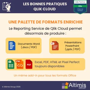 Liste des formats disponible dans Qlik reporting service